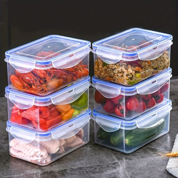 2/3/4pcs, BPA-Free Plastic Food Storage Containers With Snap-On Lids, Airtight, Transparent, Stackable, Freezer & Microwave Safe Meal Prep Boxes For Kitchen & Pantry Organization
