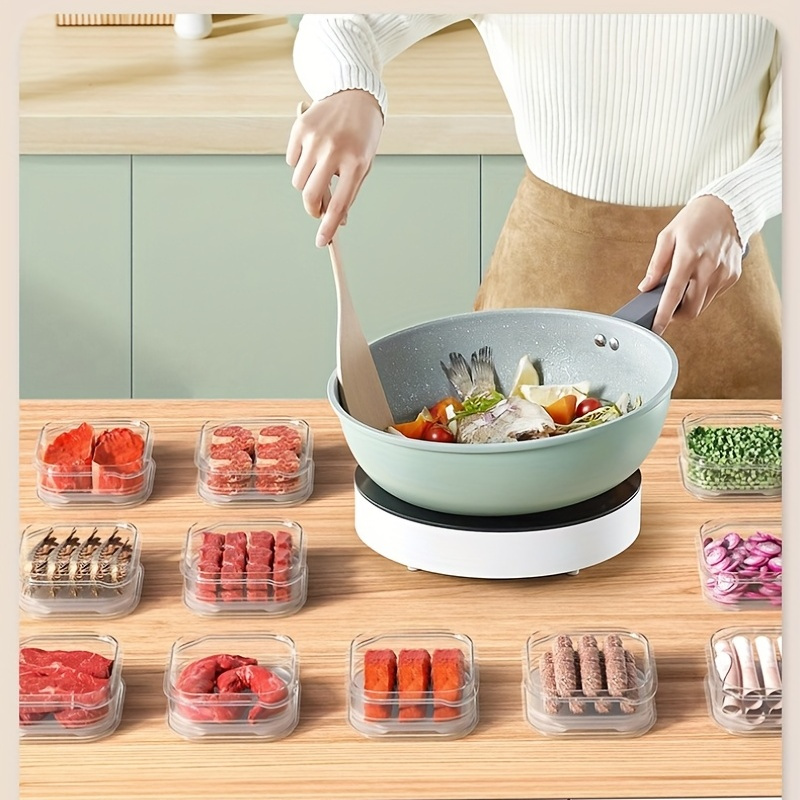 5/10 Refrigerator Meat Freezer Storage Containers, Fruit and Vegetable Containers, Ginger, Garlic and Leek Food Storage Containers, Hermetally Sealed, Stackable, Fresh-Keeping Kitchen Utensils