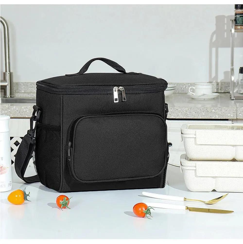 Non-Food Contact, Large Insulated Lunch Bag with Adjustable Shoulder Strap - Durable Polyester, Leak-Proof Design, Multiple Compartments for Work, School, Travel - Perfect for Packing Salads, Sandwiches, Fruits & More, Lunch Bag Insulated, School Meal Carrier, Modern Lunch Bag, Secure Zipper Closure,Back to School