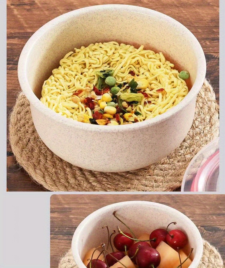 3pcs High-Quality Wheat Straw Microwave Bowls - Keeps Food Fresh & Tasty, Perfect for Lunch, Bento, and Rice Storage, Stackable Design for Easy Storage, Bento Container | Stackable Bowls | Easy Venting Lids