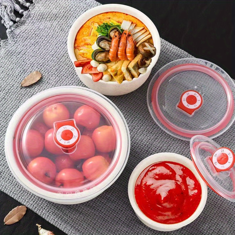 3pcs High-Quality Wheat Straw Microwave Bowls - Keeps Food Fresh & Tasty, Perfect for Lunch, Bento, and Rice Storage, Stackable Design for Easy Storage, Bento Container | Stackable Bowls | Easy Venting Lids