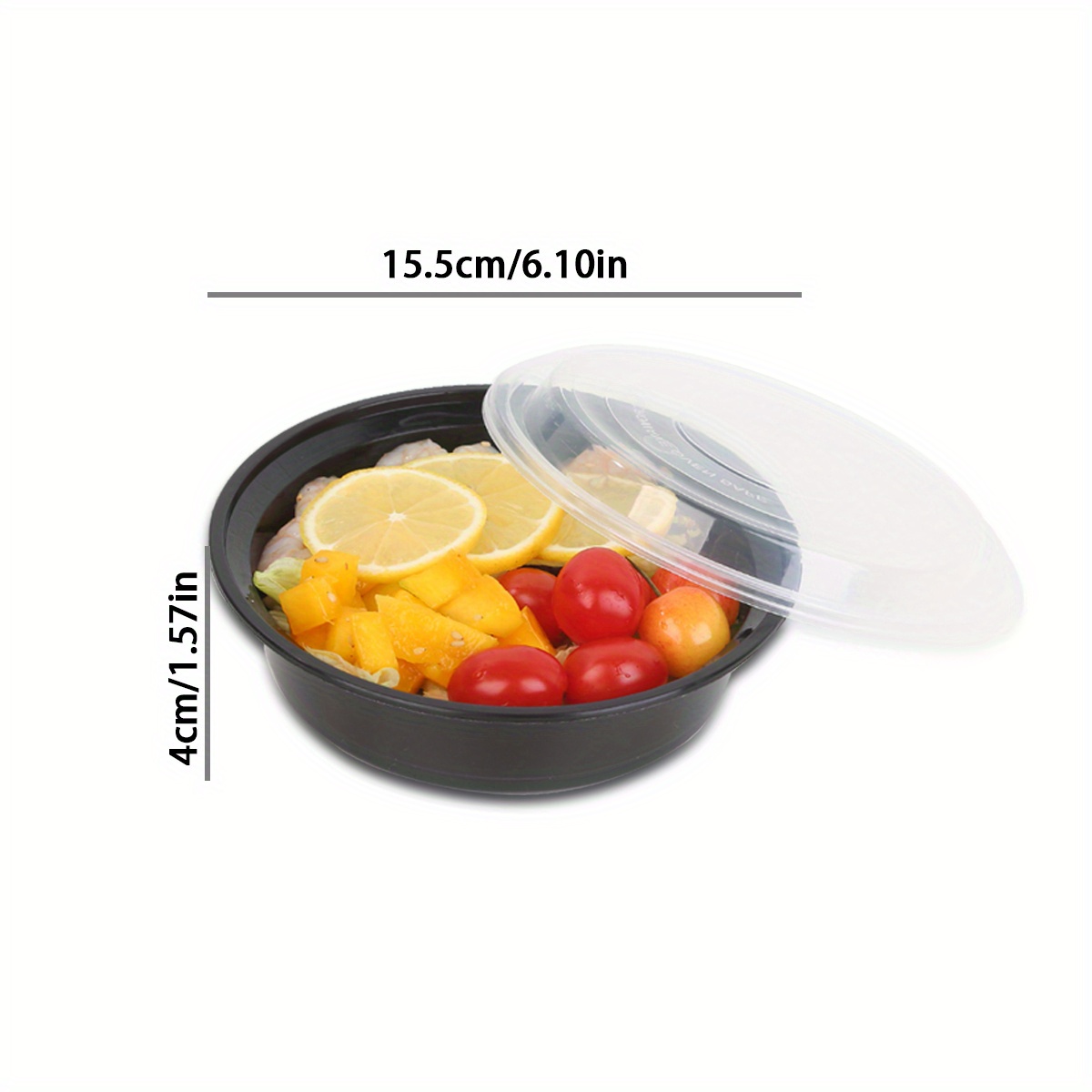10/30/50pcs Black Round Food Storage Containers, Stackable Leak-proof Lunch Boxes, Microwave Safe Food Containers, Kitchen Gadgets, Kitchen Accessories, Household Kitchen Supplies Round Plastic Meal Preparation Containers with Lids - Ideal Kitchen Storage, Lunch Boxes, Perfect for Outdoor Activities and School Supplies,back to school