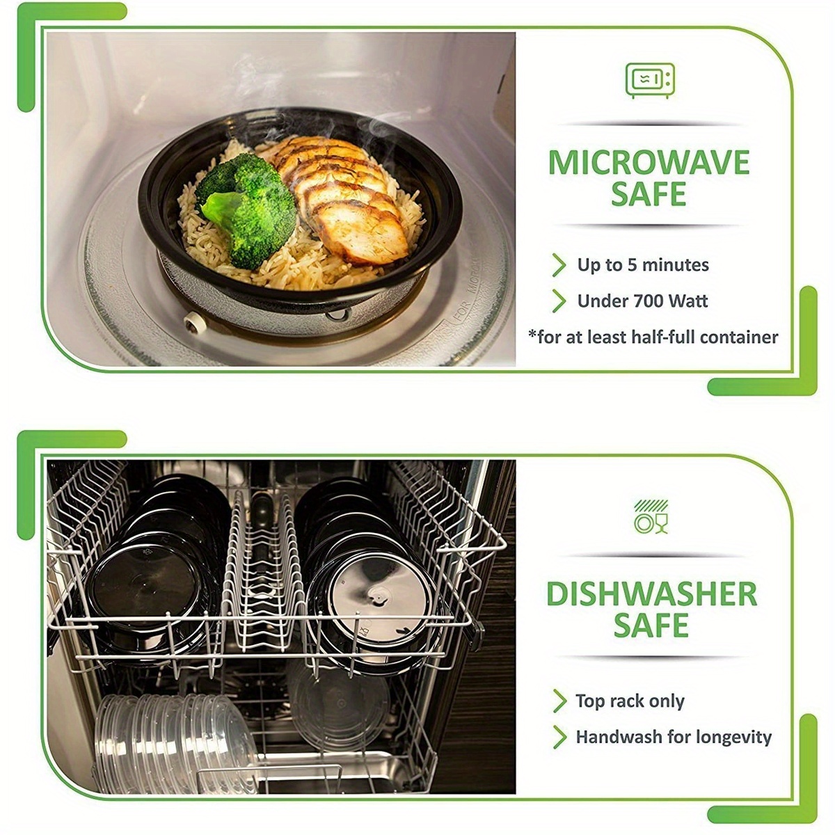 10/30/50pcs Black Round Food Storage Containers, Stackable Leak-proof Lunch Boxes, Microwave Safe Food Containers, Kitchen Gadgets, Kitchen Accessories, Household Kitchen Supplies Round Plastic Meal Preparation Containers with Lids - Ideal Kitchen Storage, Lunch Boxes, Perfect for Outdoor Activities and School Supplies,back to school