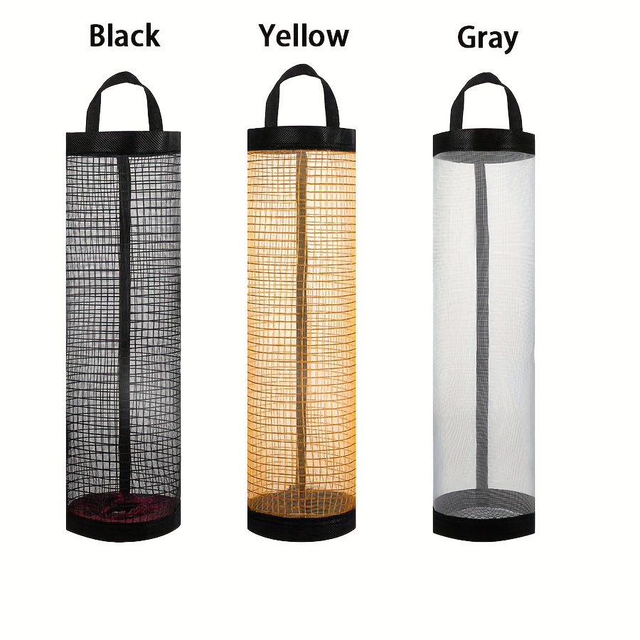 1pc HomePlus Plastic Mesh Hanging Kitchen Storage Bag Organizer, Wall Mounted Disposable Garbage Bag Holder, Foldable Trash Bag Dispenser