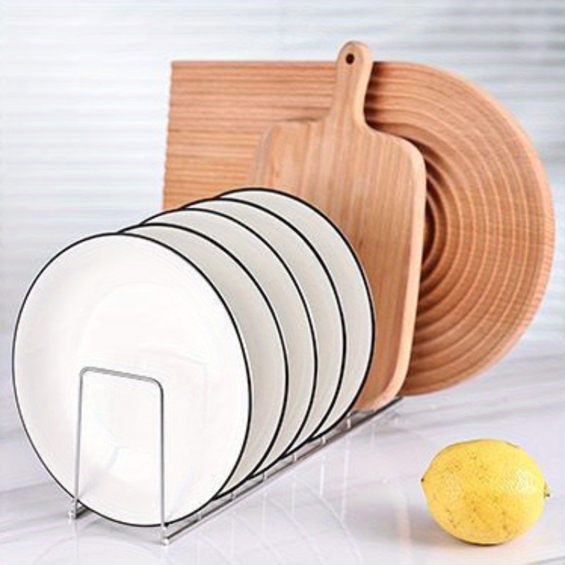 1pc Multi-Functional Dish Rack, Stainless Steel Kitchen Organizer for Plates, Bowls, Draining Storage Rack for Countertop & Cabinet, Home Kitchen Accessories