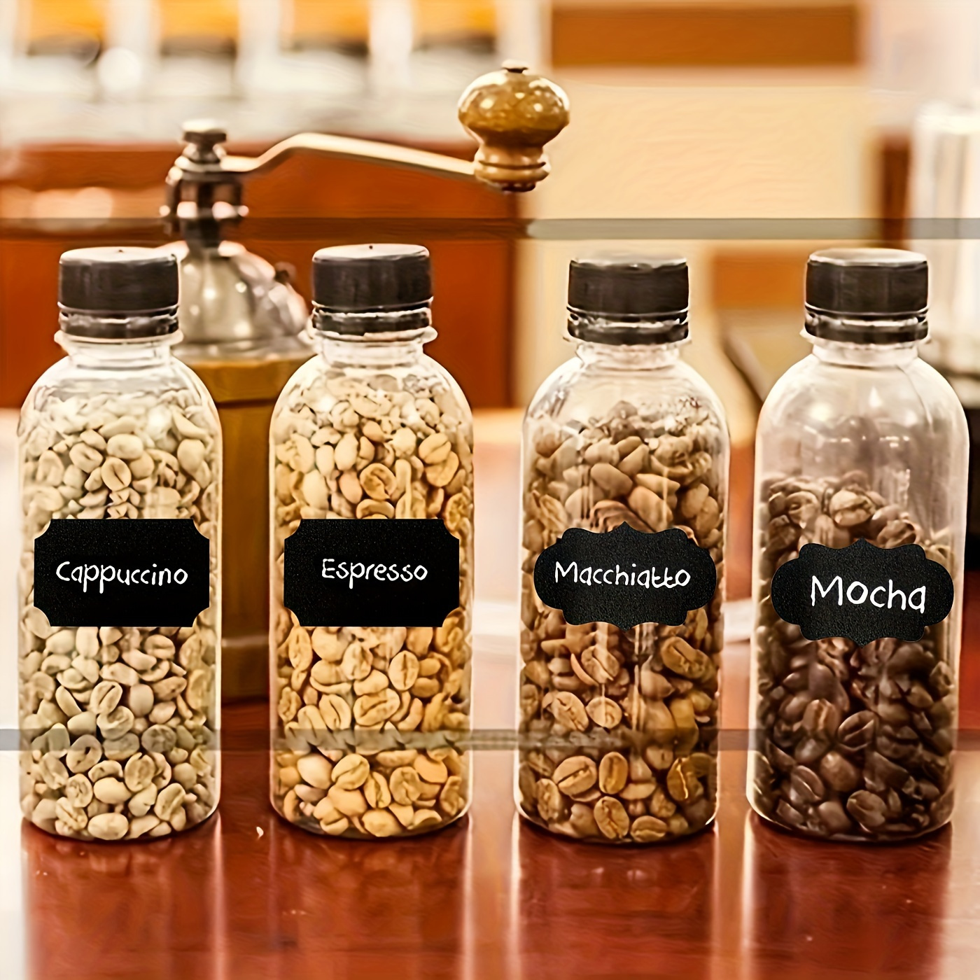 30pcs Reusable Chalkboard Labels for Food Storage Containers with Pen - Waterproof, Self-Adhesive, Ideal for Spices, Cheese & More, Kitchen Organization|Bold Font Design|Waterproof Label