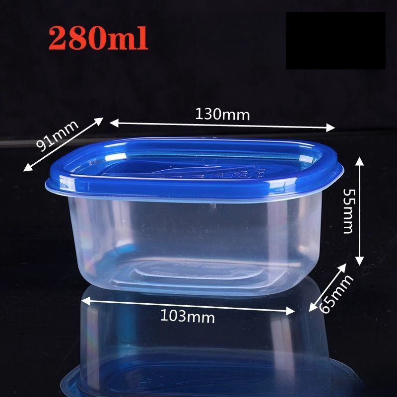 10pcs 280ml Round Plastic Lunch Boxes with Blue Lids - Perfect for Cakes, Yogurt, Desserts, and Small Fruits - Hand Wash Only, Lunch Boxes