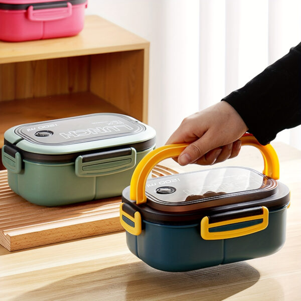 Bpa-Free, Microwave-Safe, Bento Box with Spoon And Fork - High Capacity, Leak-Proof, And Suitable for Travel And Office Lunches