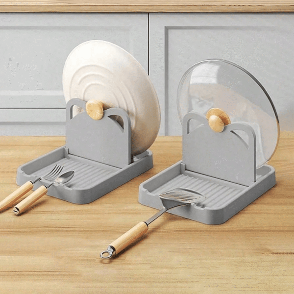 Space-Saving Foldable Kitchen Utensil Holder - Perfect for Spoons, Spatulas & Knives - Durable Plastic in White, Grey, Black