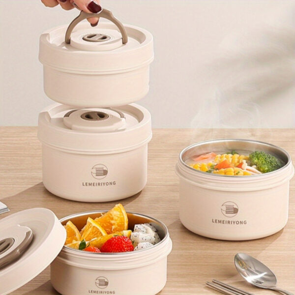 Stainless Steel Insulated Lunch Box - Microwave Safe, Dishwasher-Friendly Bento Box with Compartments for Office Workers & Students - Perfect for School, Canteen, and Home Kitchen, Rectangle Shape,back to school