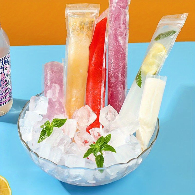 Reusable Ice Pop Bags - 100/200 Pcs - Food Safe PET Material - Perfect for Yogurt, Fruit, And More - Travel And Outdoor Use