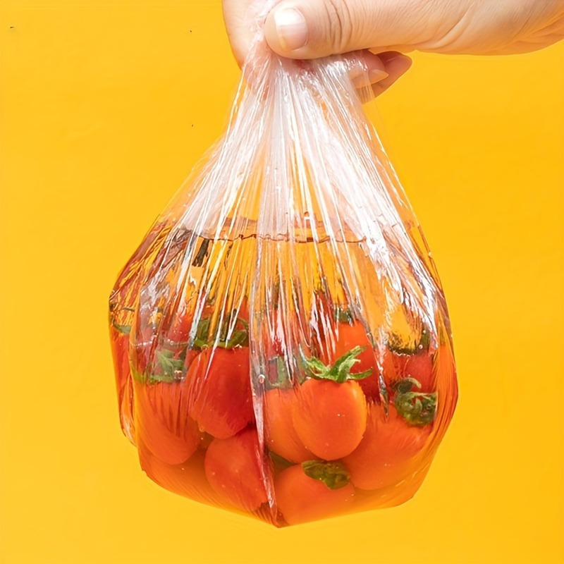 100 PCS Color Plastic Wrap - Food Grade PE Film Plastic Bags for Bowls, Leftovers, and Kitchen Storage - Keep Your Food Fresh and Secure!