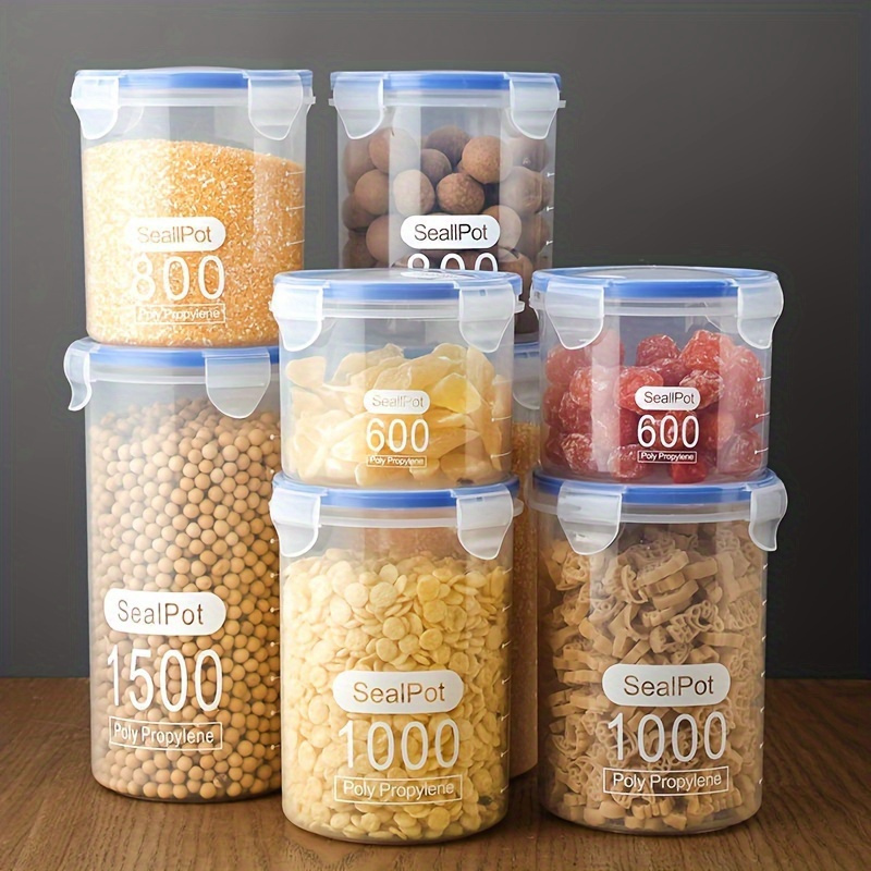 SealPot Airtight Food Storage Container Set - BPA-Free Plastic Canisters for Cereals, Snacks, Nuts, Sugar, Flour, Rice - Leakproof, Clear Organizers for Kitchen and Pantry - Dishwasher Safe, 1pc