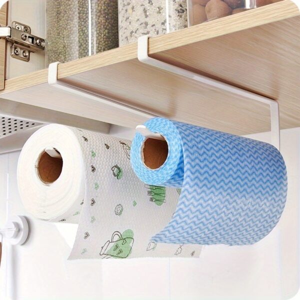 Kitchen tissue rack, non perforated cabinet, roll paper rack, storage rack, kitchen tissue cling film, cloth storage rack