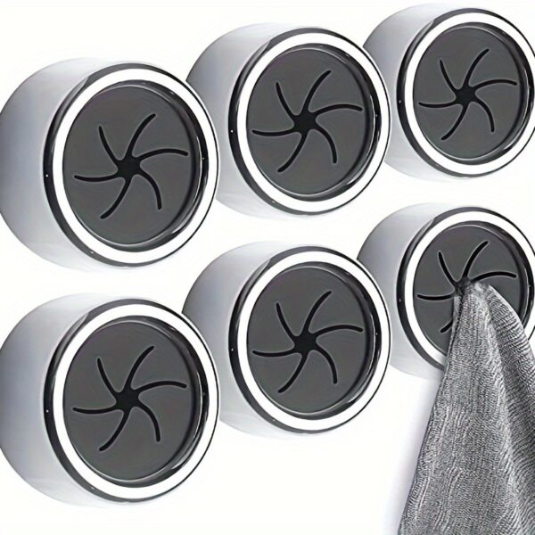 2pcs Wall Mount Kitchen Towel Hooks - Plastic, Rust-Resistant, Fashion Style, Stick-On No-Drill Towel Holders with Strong Adhesive, One-Handed Operation for Bathrooms & Kitchens