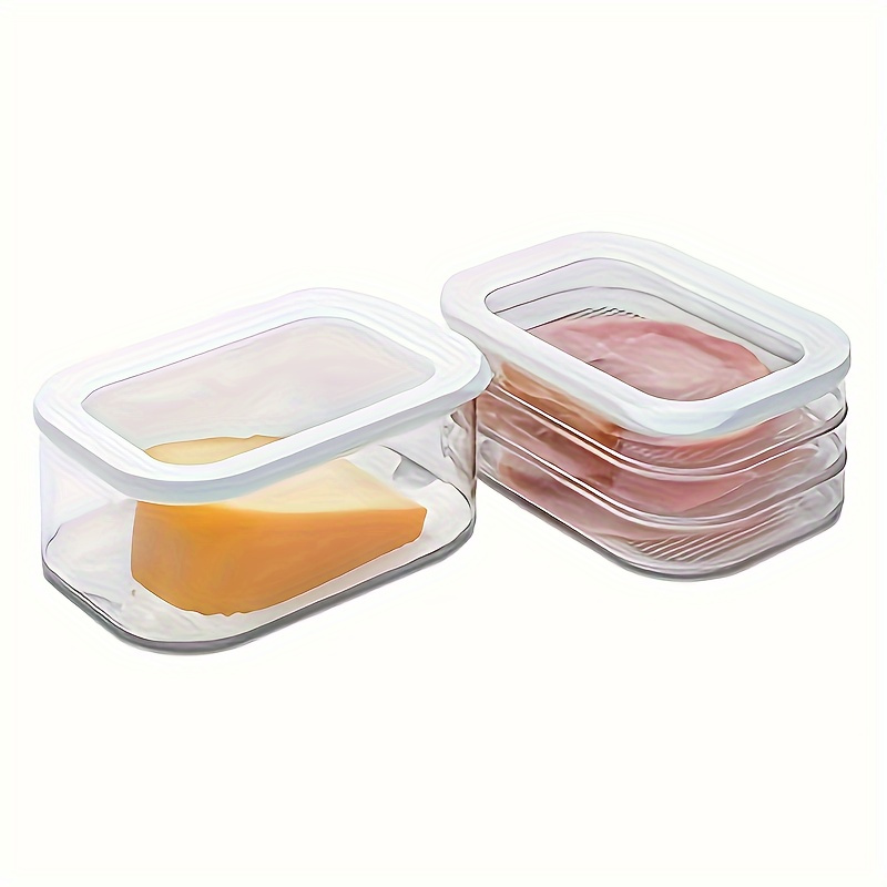 1-Piece Storage Container: 1-Layer PET Plastic Cold Plate Container Set, Leak-Proof and Reusable Food Sealing Box for Meat, Fruits, and Vegetables, Kitchen Organizer and Storage, Kitchen Accessories