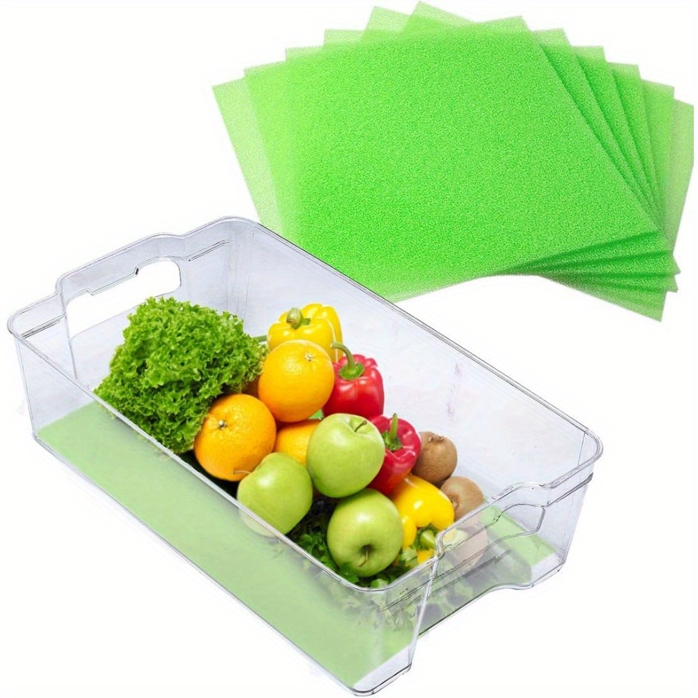 Extend Lifespan Lining for Fruits and Vegetables | Refrigerator Drawer Lining is Washable | Refrigerator Liners are Reusable | Cling Film Keeps Agricultural Products Fresh and Air Circulation Time Longer