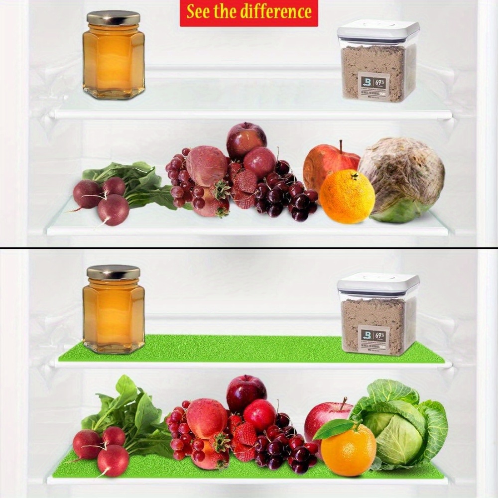Extend Lifespan Lining for Fruits and Vegetables | Refrigerator Drawer Lining is Washable | Refrigerator Liners are Reusable | Cling Film Keeps Agricultural Products Fresh and Air Circulation Time Longer