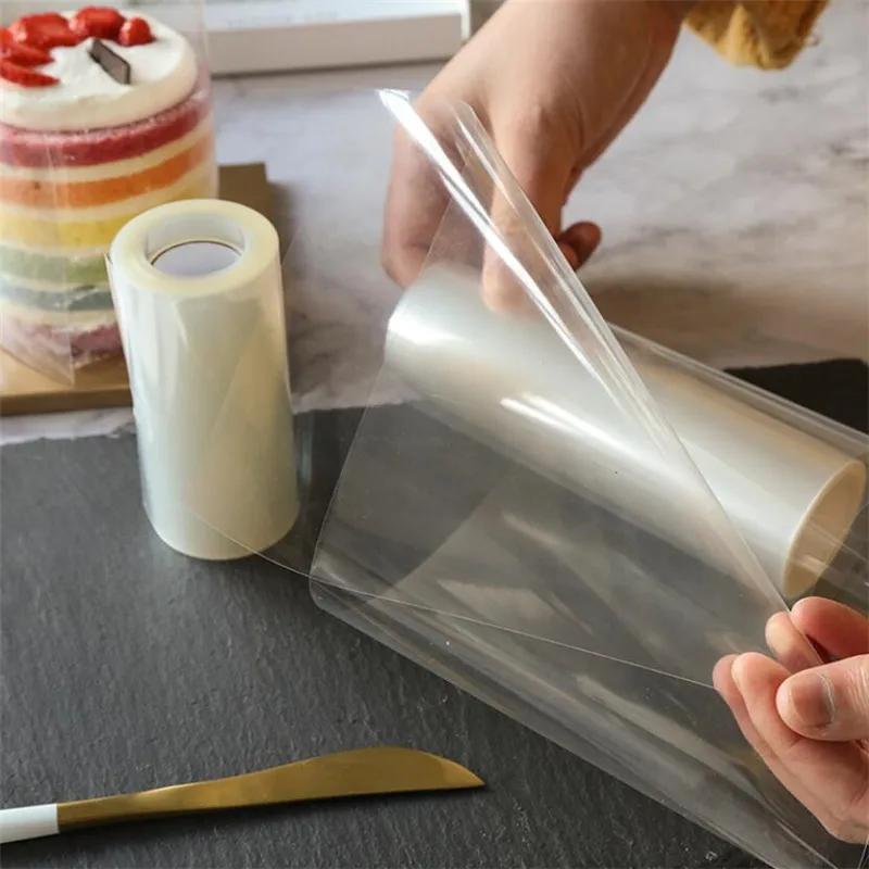 Reusable PET Cake Collar Roll - Transparent Acetate Chocolate Candy Baking Film - Latch Closure Cake Carriers Freezer Safe - 8cm x 10m/10cm x 10m
