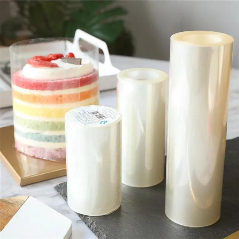 Reusable PET Cake Collar Roll - Transparent Acetate Chocolate Candy Baking Film - Latch Closure Cake Carriers Freezer Safe - 8cm x 10m/10cm x 10m