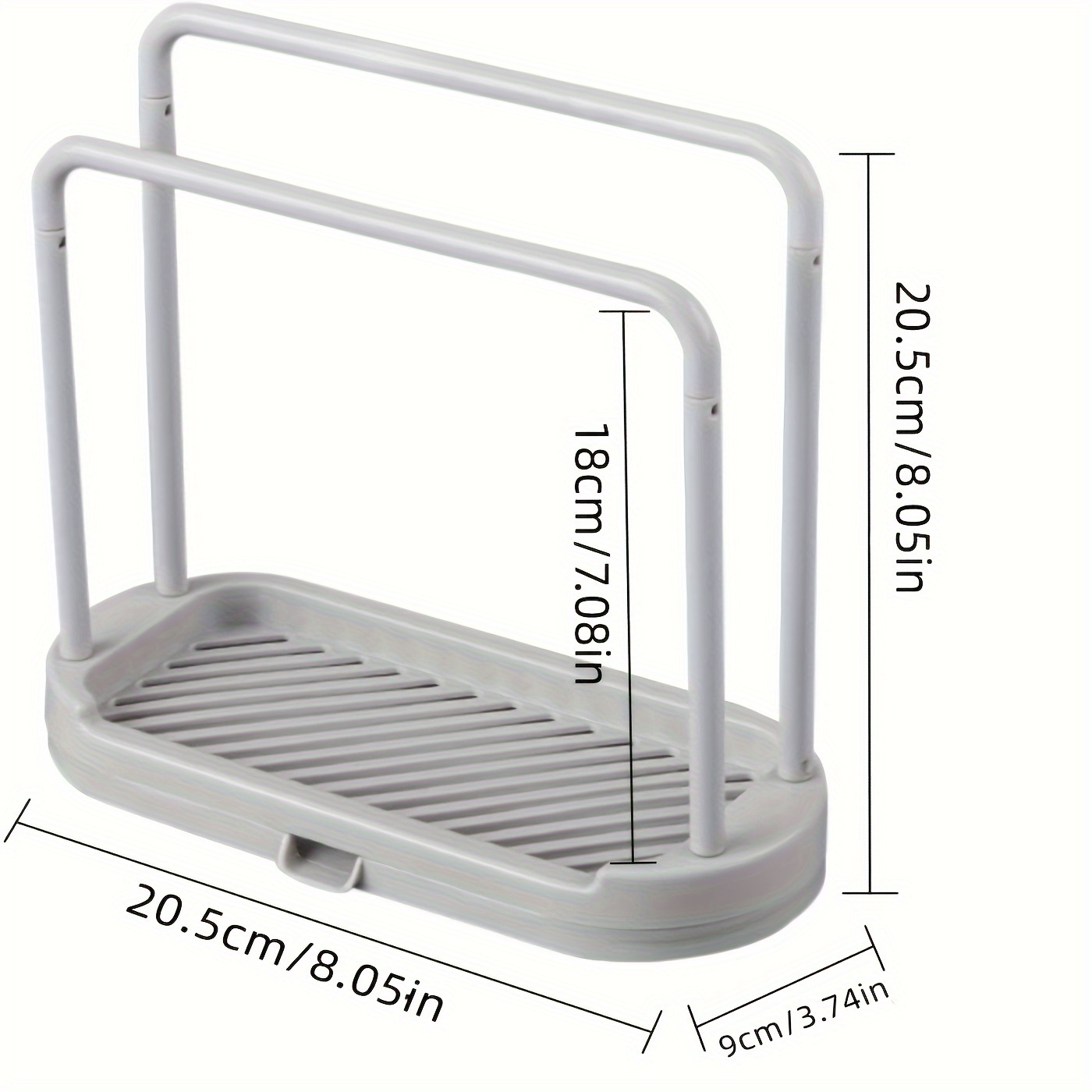 1pc Space-Saving White Plastic Kitchen Sink Organizer - Multi-Use Towel and Sponge Holder Tray with Drain Rack, Ideal for Stalls, Food Trucks, Cafes, and Home Use, Sponge Holder for Kitchen Sink - Image 4