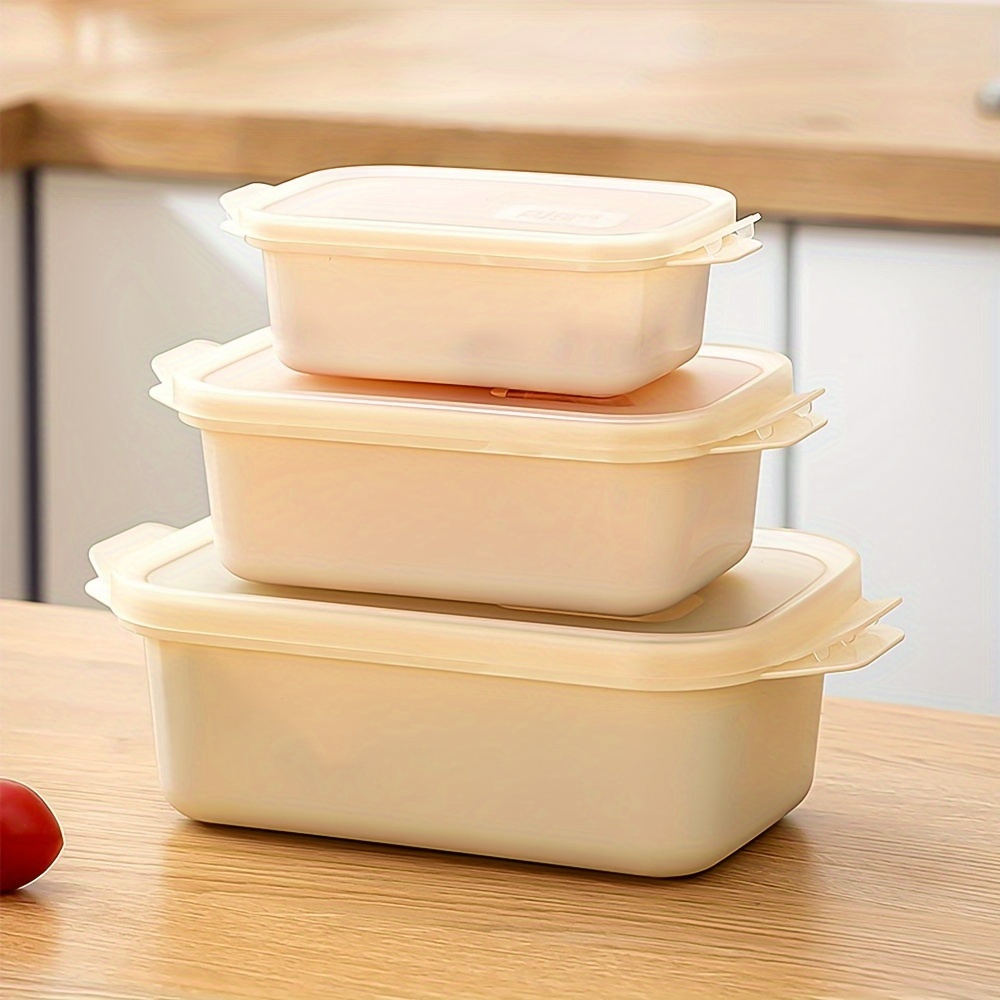 3pcs Microwave Safe Plastic Food Storage Containers - Multipurpose, Clip-on Closure, Square Shape, Freezer and Microwave Safe for Easy Food Preservation