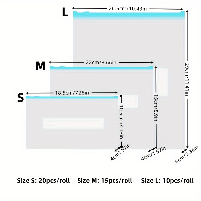 45pcs Ziplock Storage Bags - Leak-Proof, Reusable Plastic Bags for Fruits, Vegetables, Grains & Meats | Ideal for Kitchen Organization & Food Preservation, Food Storage Solution|Ziplock Closure|Reusable Plastic Bags, Ziplock Bags