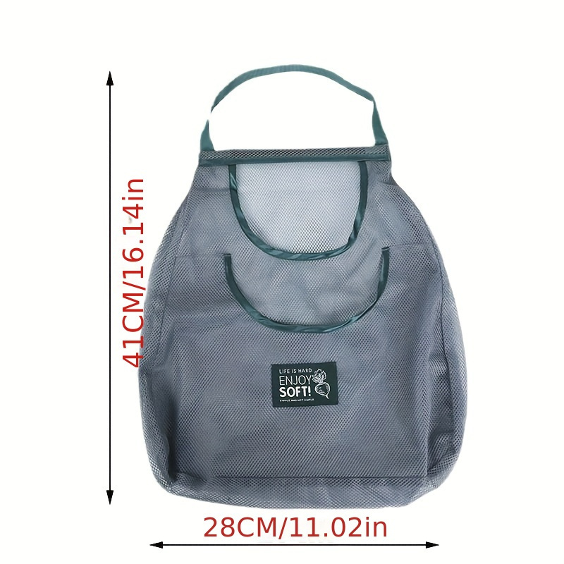 Ventilated Mesh Storage Bag for Garlic, Potatoes, and Onions - Kitchen and Food Storage Organizer, Durable Plastic Hanging, Non-Food Contact Safe, Space-Saving Storage Solution