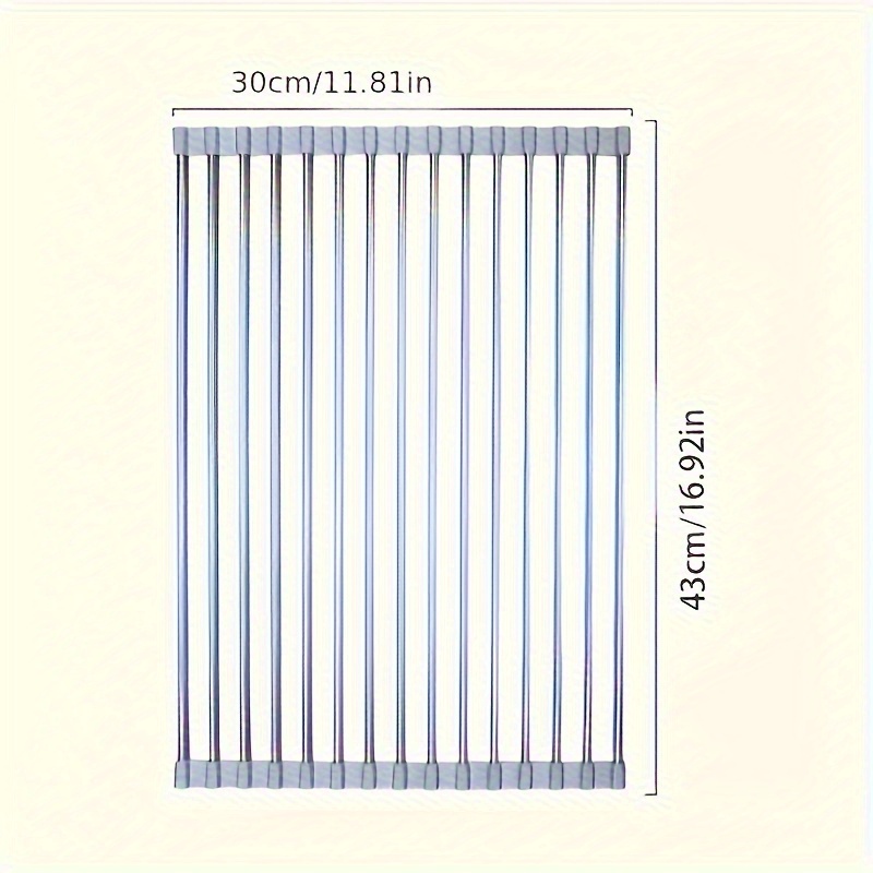 1pc Deluxe Roll-Up Stainless Steel Dish Drying Rack - Space-Saving, Multifunctional, Over-The-Sink Design, Portable, Rollable, Anti-Rust, Easy to Clean, Kitchen Sink Organizer, Tool, and Mat - Perfect for Small Kitchens, Dish Drying Rack|Modern Kitchen Accessory|Durable Kitchenware