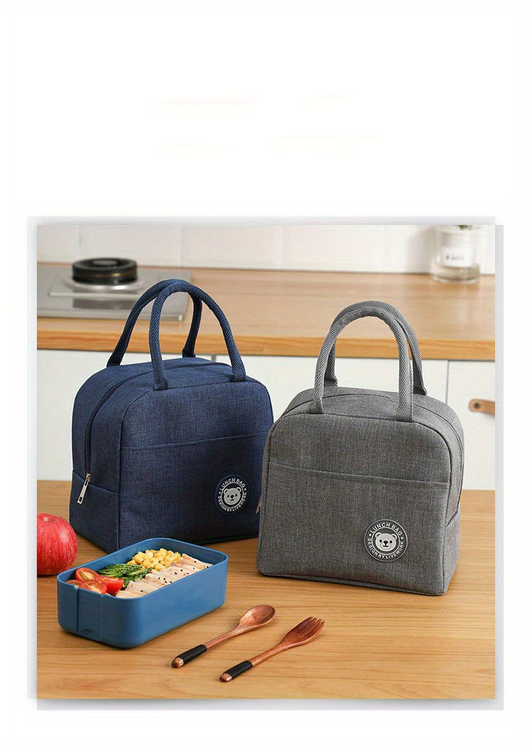 Non-Food Contact Insulated Lunch Bag with Cute Bear Design - Non-Woven, Thickened Bento Box Carrier with Handles, Perfect for School, Work, Or Picnics, Lunch Bo,Back to School