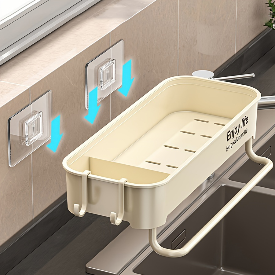 1pc Easy-Install Thickened Kitchen Sink Organizer - Multi-Color, No-Drill Storage Rack for Spices & Essentials