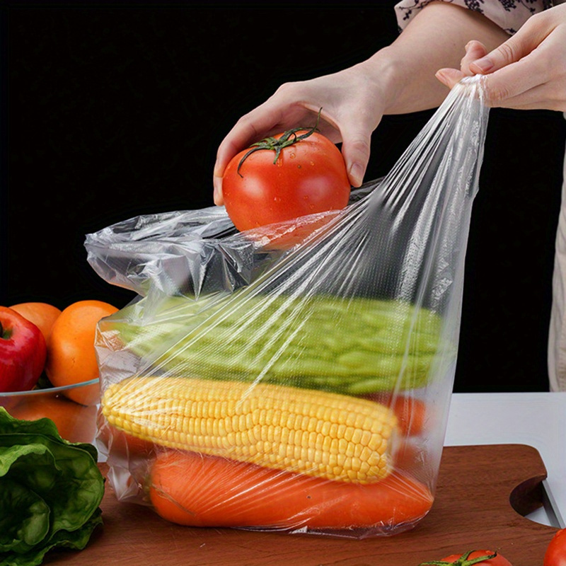 100pcs Transparent Food-Grade PE Material Vacuum Sealer Bags - Roll of 89.92cm x 54.1cm x 4.06cm - Perfect for Kitchen, Refrigerator & Microwave Use - Keep Food Fresh & Save Space on Cabinets
