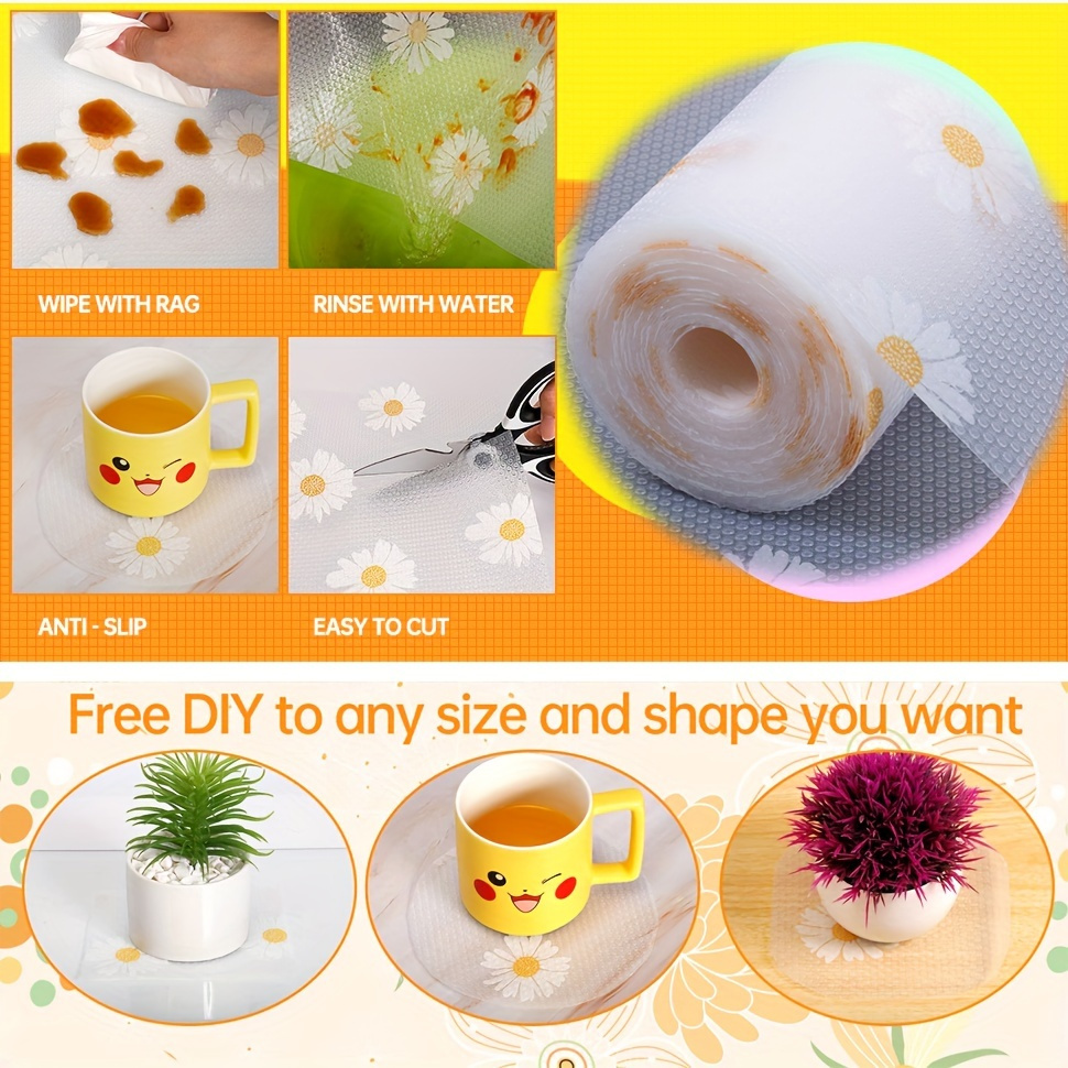 1 Roll Durable Waterproof Shelf Liner - EVA Refrigerator Cabinet Countertop Desk Drawer Protector with Oil-proof, Moisture-proof, Moisture-Resistant, Non-slip