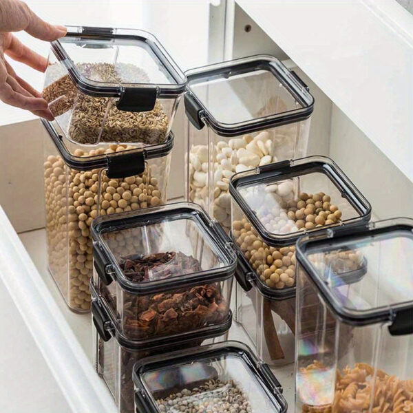 Kitchen Organizers for Pantry Storage Containers Kitchen Fridge Organizer Jars with Lid Plastic Storage Container Spices Boxes RV Kitchen Cooktop Accessories