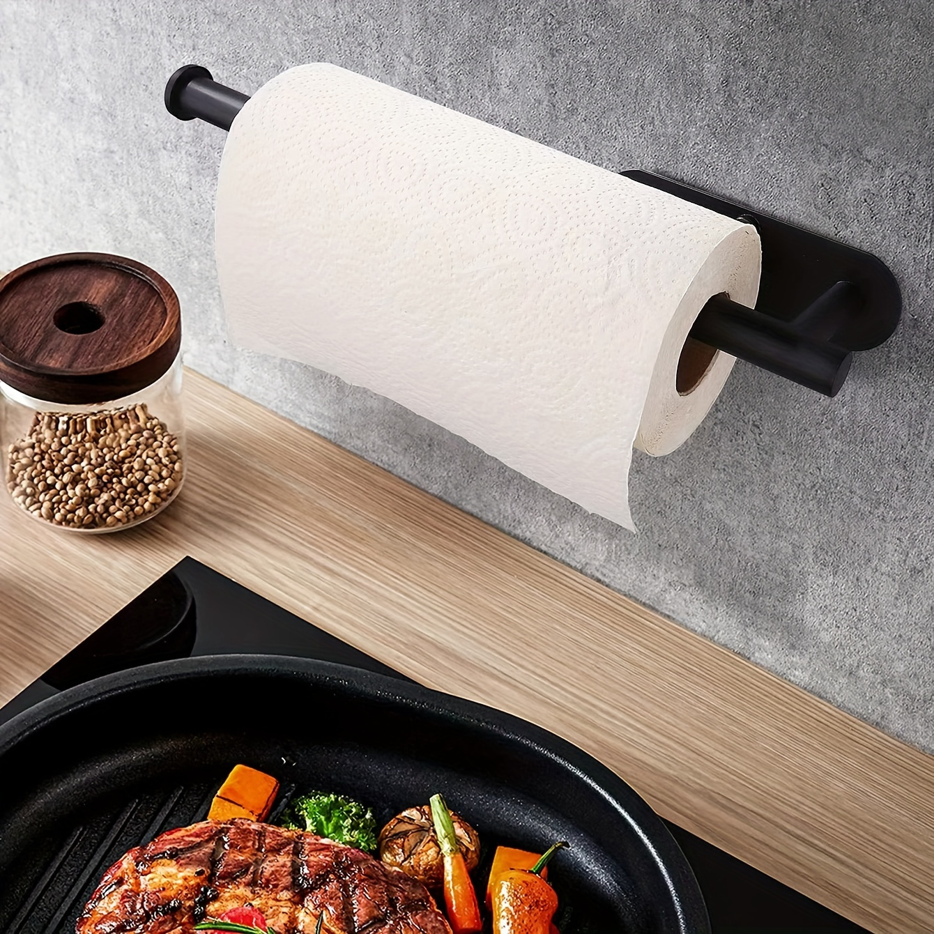 Versatile Wall-Mounted Tissue Holder - No-Drill, Space-Saving Storage for Kitchen & Bathroom Essentials