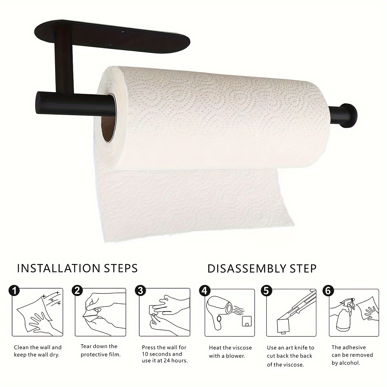Versatile Wall-Mounted Tissue Holder - No-Drill, Space-Saving Storage for Kitchen & Bathroom Essentials