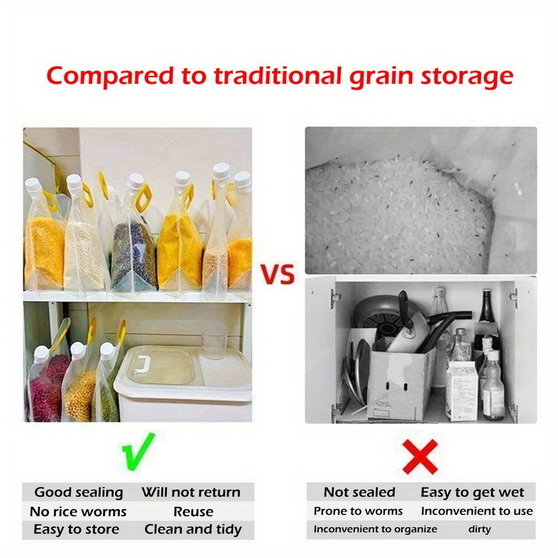 12pcs Reusable Food Storage Bags with Handles & Pour Spouts - Leakproof, Odor-Resistant Freezer Bags for Lunch, Meat, Fruits, Vegetables, Grains - Kitchen Organization Essentials - Image 12