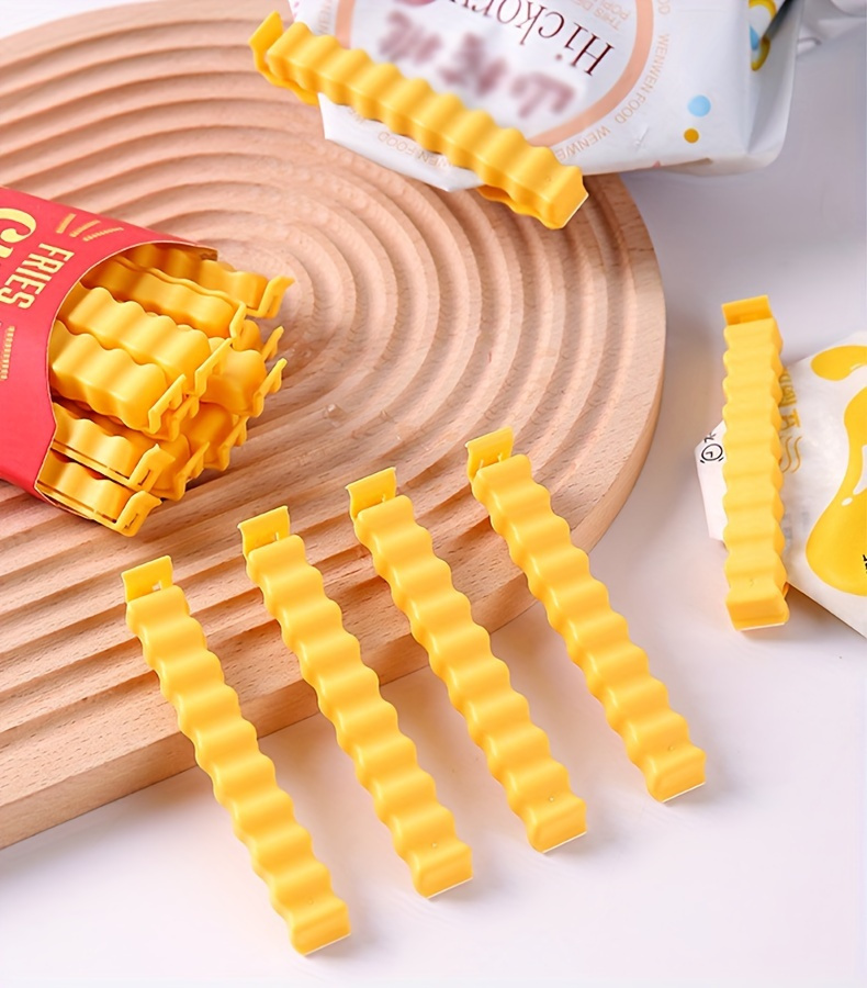 12pcs Potato Chip-Shaped Seal Clips and Snack Storage Box Set - Perfect for French Fries, Kitchen Freshness Preservation, and Refrigerator Organization