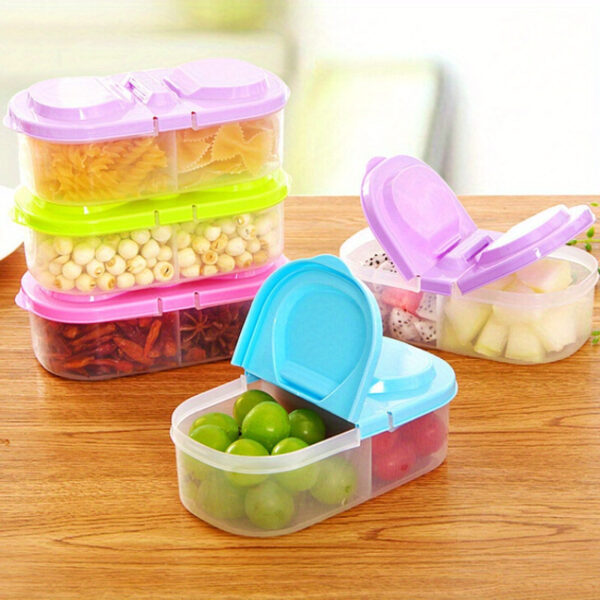 Stackable Plastic Bento Boxes with Lids - Hand Washable, Manual, Rectangle Food Storage Containers for Refrigerator, Bathroom Organization - No Electricity Needed, Back to School