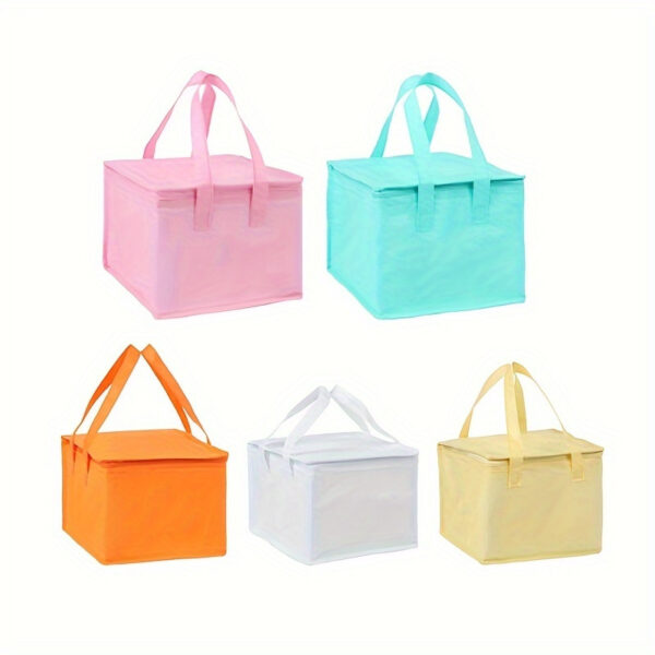 1pc Vibrant Colorful Insulated Lunch Bag - Portable Aluminum Foil Thermal Cooler, Non-Woven Fabric, Perfect for Women, Ideal for Travel & Work, Work Lunch Bag | Stylish Insulated Bag | Durable Insulatio Non-Food Contact,Back to School