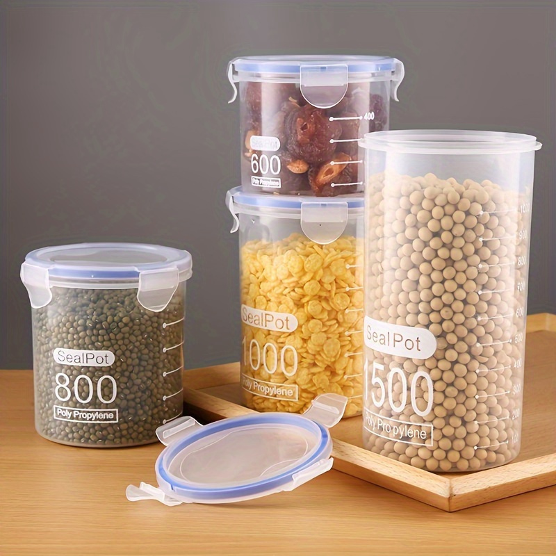 1pc SealPot Airtight Food Storage Container - Polypropylene (PP) BPA-Free, Food Contact Safe, for Cereals, Flour, Rice, Nuts, Snacks - Keeps Fresh, Moisture-Proof Kitchen Organizer