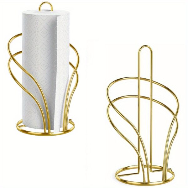 Countertop Paper Towel Holder, Freestanding Design with Weighted Base, Modern Curved Frame for Kitchen and Bathroom, Bathroom Organizer|Modern Decor Accessory|Stylish Paper Holder, Towel Holder for Bathroom