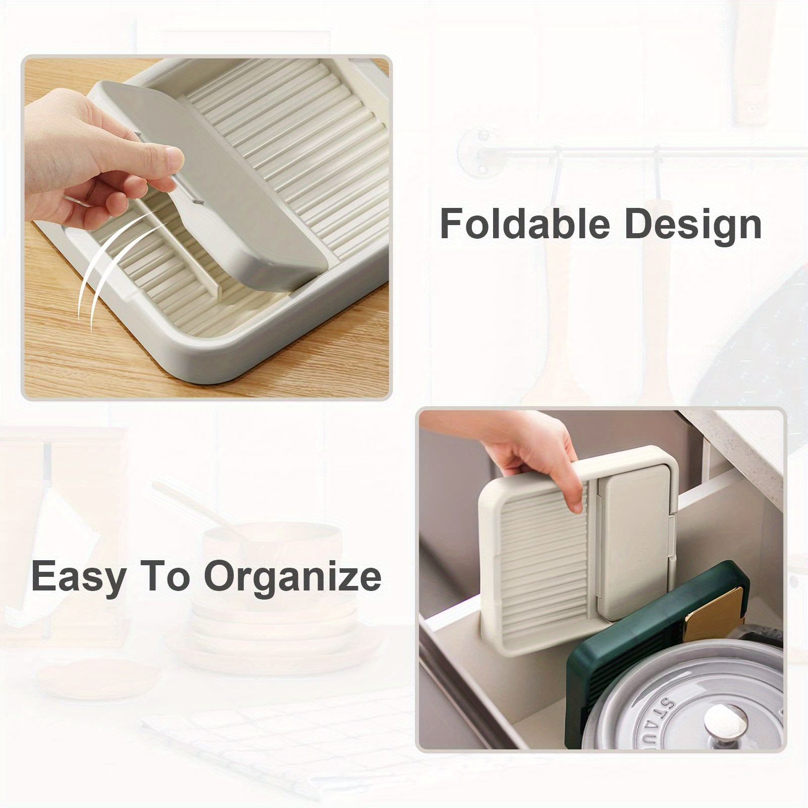 Foldable Lid Stand Holder - Convenient Use Lid Rack for Cooking and Serving - Keeps Spoons and Utensils Tidy - Suitable for Kitchen Countertop and Stove - Multipurpose Plastic Bracket Shelf Rack
