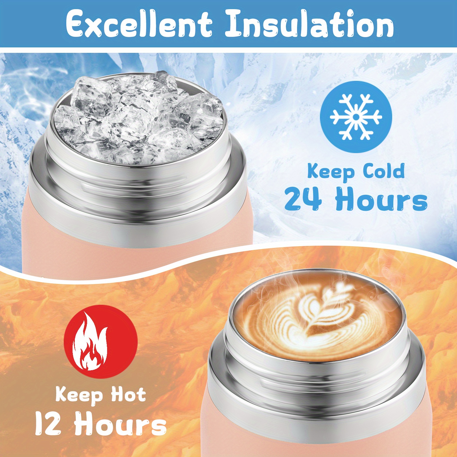 1-pack, Custom 12oz Double-Wall Stainless Steel Insulated Insulated Bottle Bottle with 3D Printed Unicorn Design for Back-to-School Season Gift