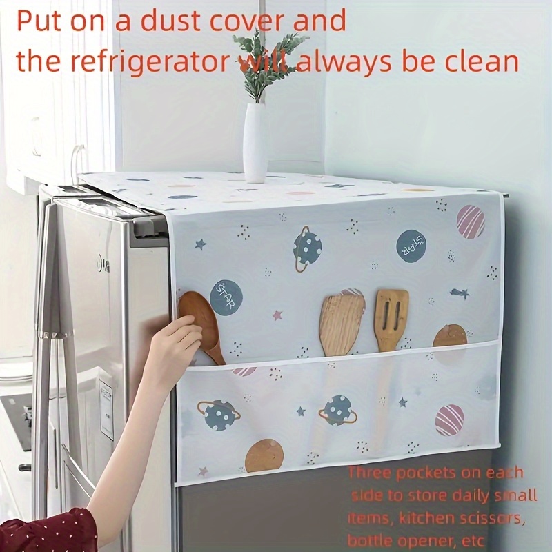 1 Set Dust Cover Refrigerator Storage Bag: Suitable for Refrigerator, Washing Machine, Desk- Multifunctional Home Organization Accessories, Household Single and Double Door Refrigerator Cover, Ideal Gift for Daily Use or Christmas Occasions