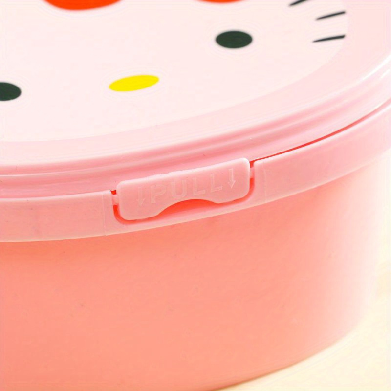 2pcs Hello Kitty Sanrio Bento Box Set - Leak-Proof, Food-Safe Plastic Containers with Lids in Pink & White, Ideal for Snacks, Lunch, and Jewelry Storage,back to school