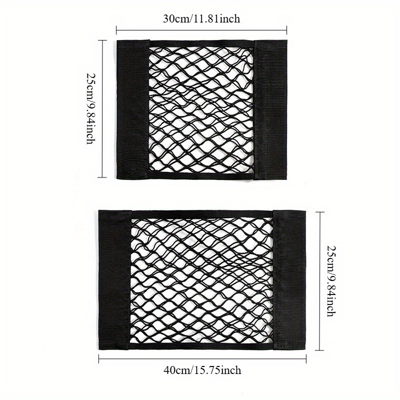 1pc Adhesive Wall-Mounted Storage Net Bag - No Drill Needed, Durable Polyester Mesh Organizer with Strong Adhesive Strips for Kitchen Cabinet Door, Car Trunk, Under Sink Organization - Holds Plastic Bags, Snacks, Tools