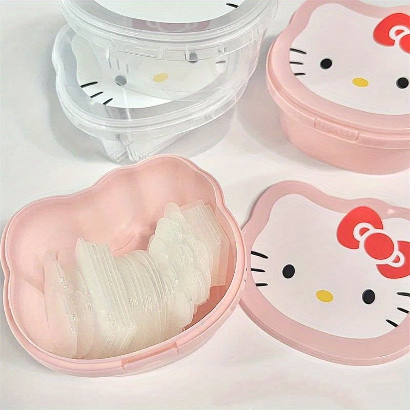 2pcs Hello Kitty Sanrio Bento Box Set - Leak-Proof, Food-Safe Plastic Containers with Lids in Pink & White, Ideal for Snacks, Lunch, and Jewelry Storage,back to school