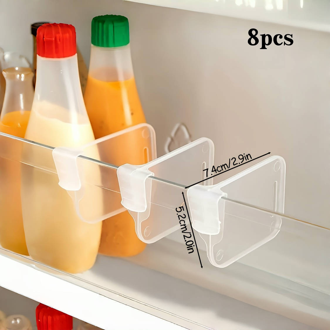 5/10/15/20pcs Heavy-Duty Transparent Refrigerator Side Door Organizer Dividers - Customizable Kitchen Storage Space Management, Fridge Compartments