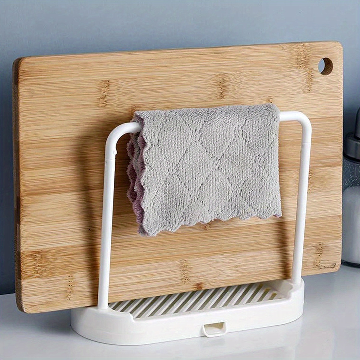 1pc Grey Kitchen Sink Rack Tray Organizer Stand, Kitchen Countertop Rust Proof Sink Accessories, for Sponge, Dish Cloth, Rag, Brush, Scrubber Storage Holder., Kitchen Sink Accessories